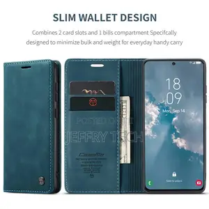 Caseme Samsung Galaxy S23 Wallet Retro Leather Case Blue