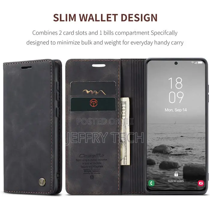 Caseme Samsung Galaxy S23 Plus Wallet Retro Leather Case Bla