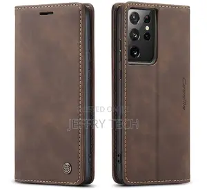 Samsung Galaxy S21 Ultra Wallet Magnetic Flip Case Coffee