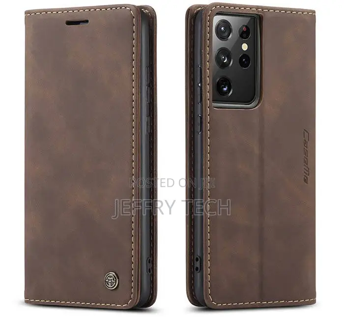 Samsung Galaxy S21 Ultra Wallet Magnetic Flip Case Coffee