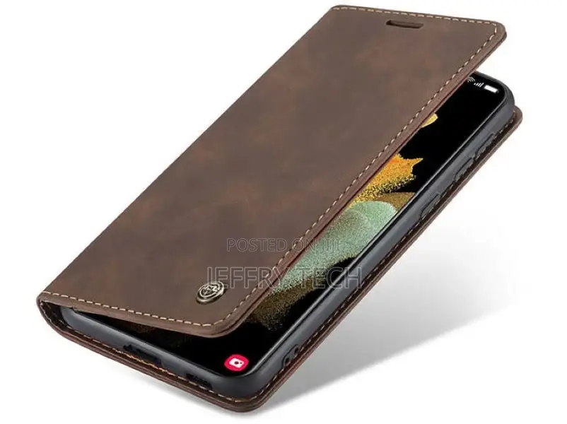 Samsung Galaxy S21 Ultra Wallet Magnetic Flip Case Coffee