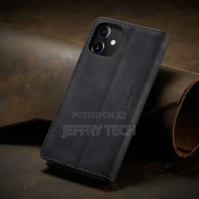 iPhone 12 Case Magnet Auto Sleep Flip Credit Card Leather