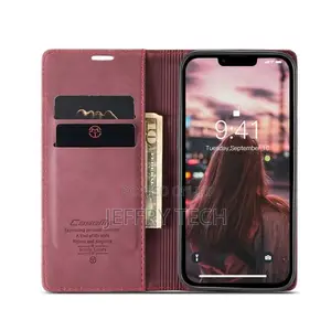 Leather Wallet Case for iPhone 14 Pro Max Plus Luxury Silico