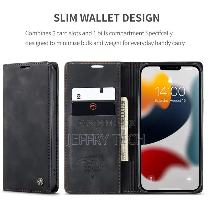 Retro Frosted Leather Case for iPhone 13 Pro Max(Black)