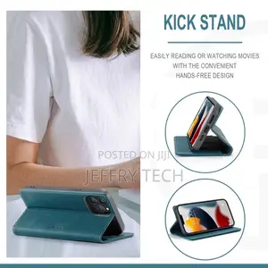 Flip Leather Case With Card Slot Holder iPhone 13 Pro(Blu