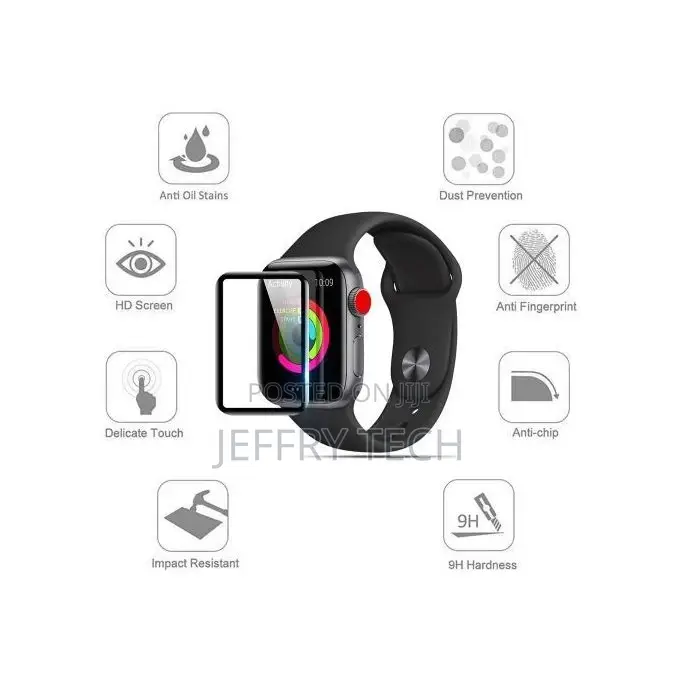 Tempered Glass Screen Protector Case for Apple Watch 44mm
