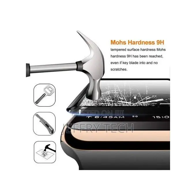 Tempered Glass Screen Protector Case for Apple Watch 44mm