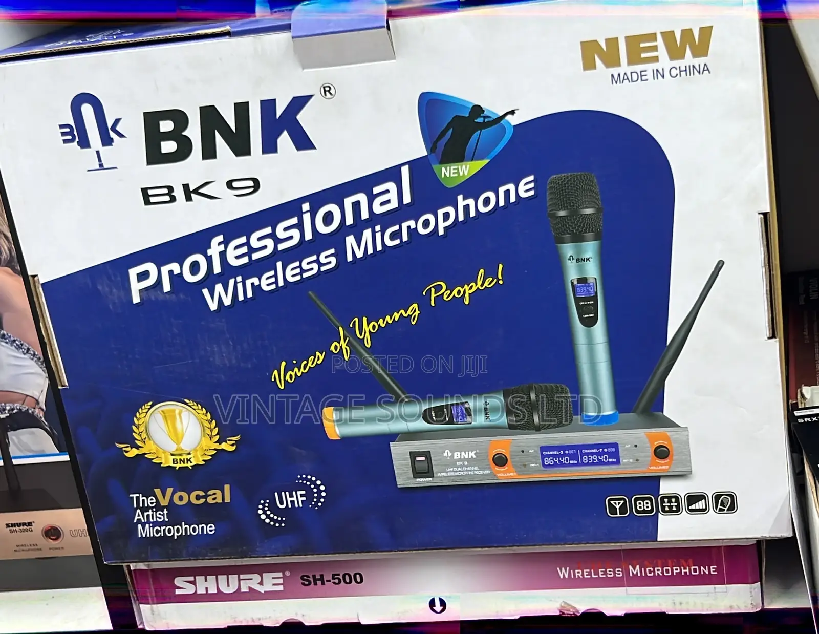 BNK BK9 UHF Dual Channel Wireless Microphone System