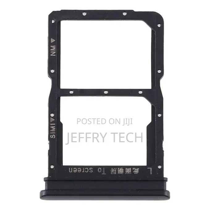 SIM Card Tray + NM Card Tray for Huawei Y8p (Black)