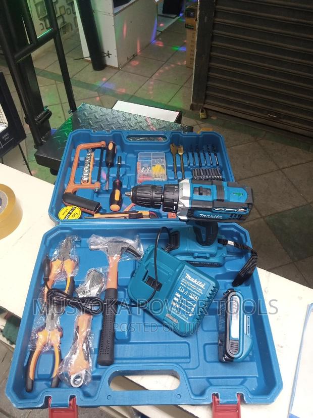 21V Cordless 2 Battery Electric Drill With LED Tool Set - main view