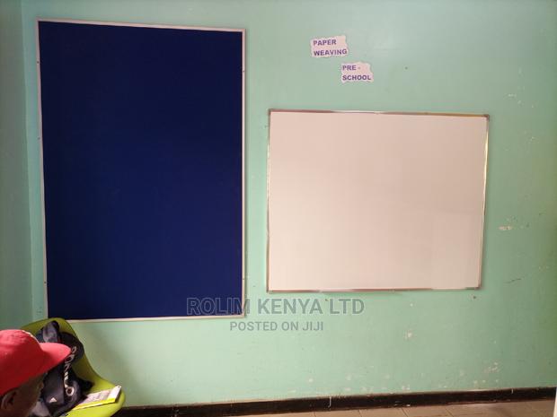 Red 5ft by 4ft Notice Board for Schools Mounted on a Wall - thumbnail 2