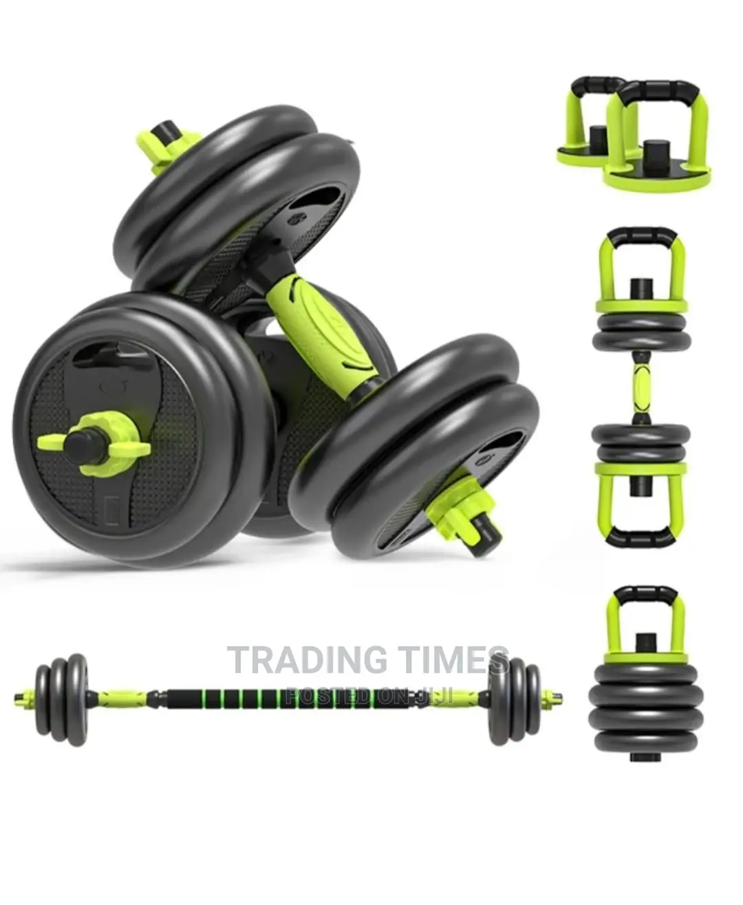 6 in 1 Set With Kettle Bells and Bar Bell -30 Kg