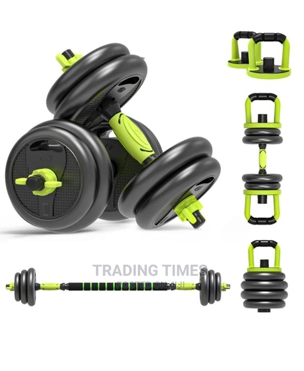 6 in 1 Set With Kettle Bells and Bar Bell -30 Kg