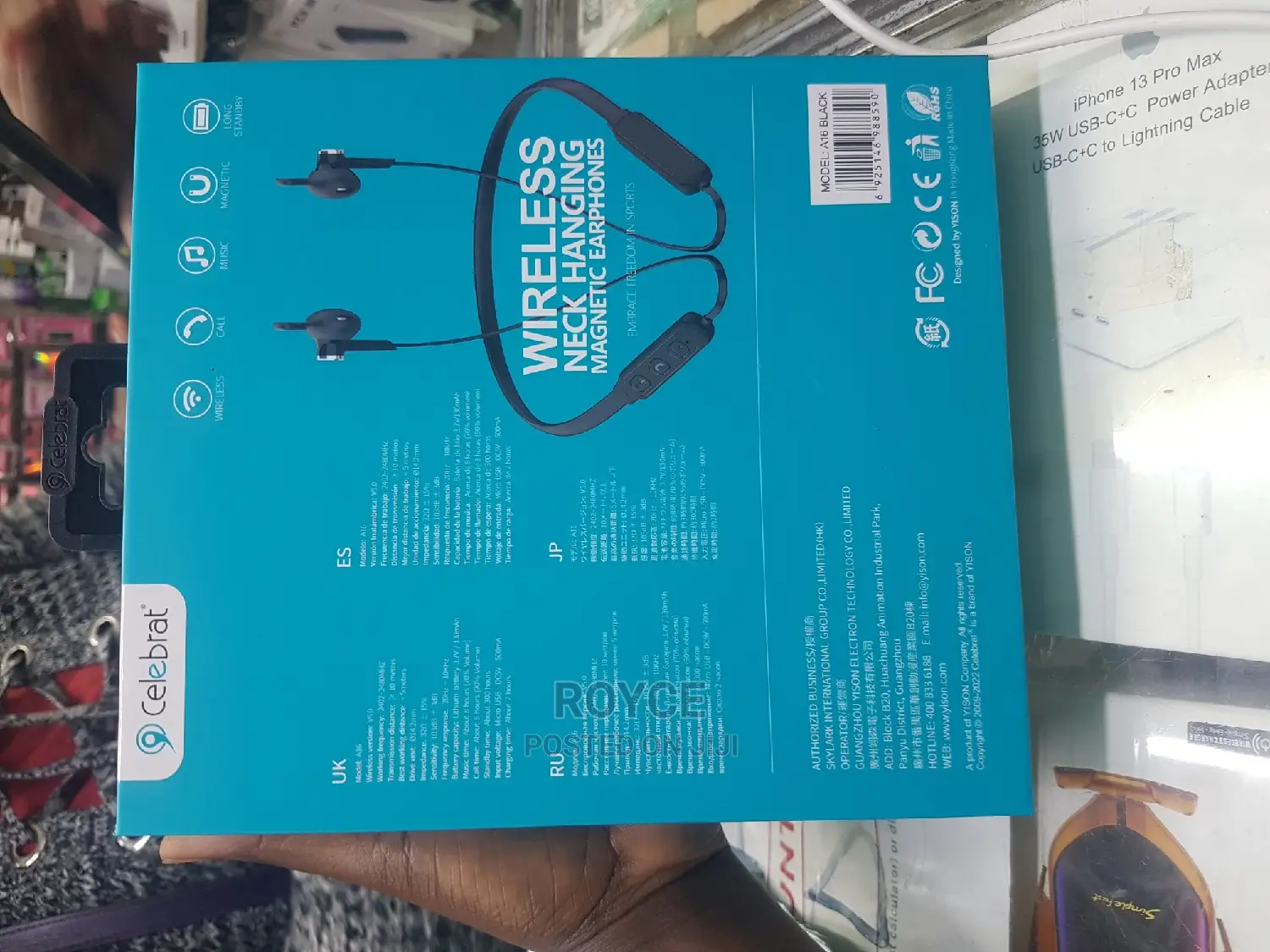 Celebrat Wireless Neck Hanging Magnetic Earphones