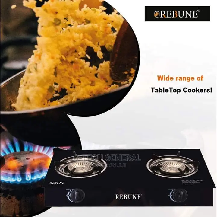 Reburne Tampered Glass Top Two Burner
