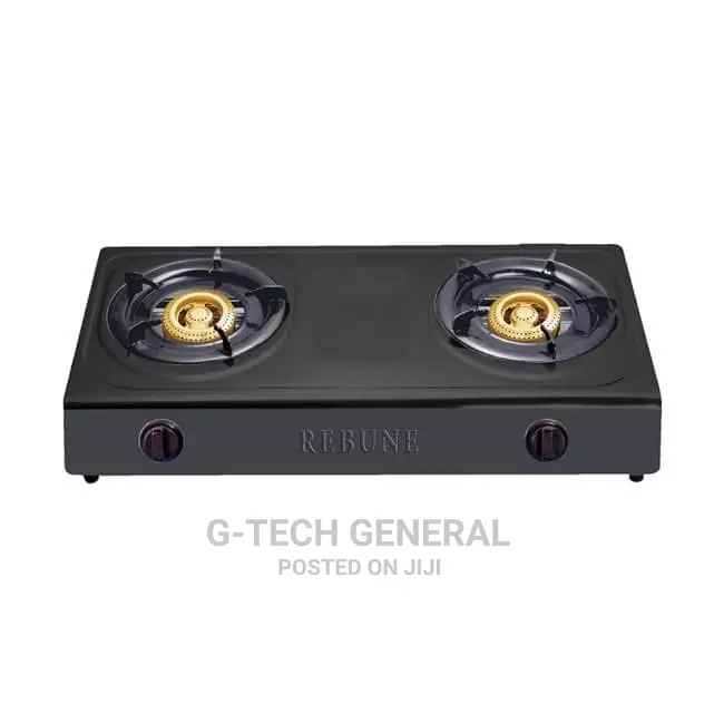 Rebune Black 2 Burner Gas Stove