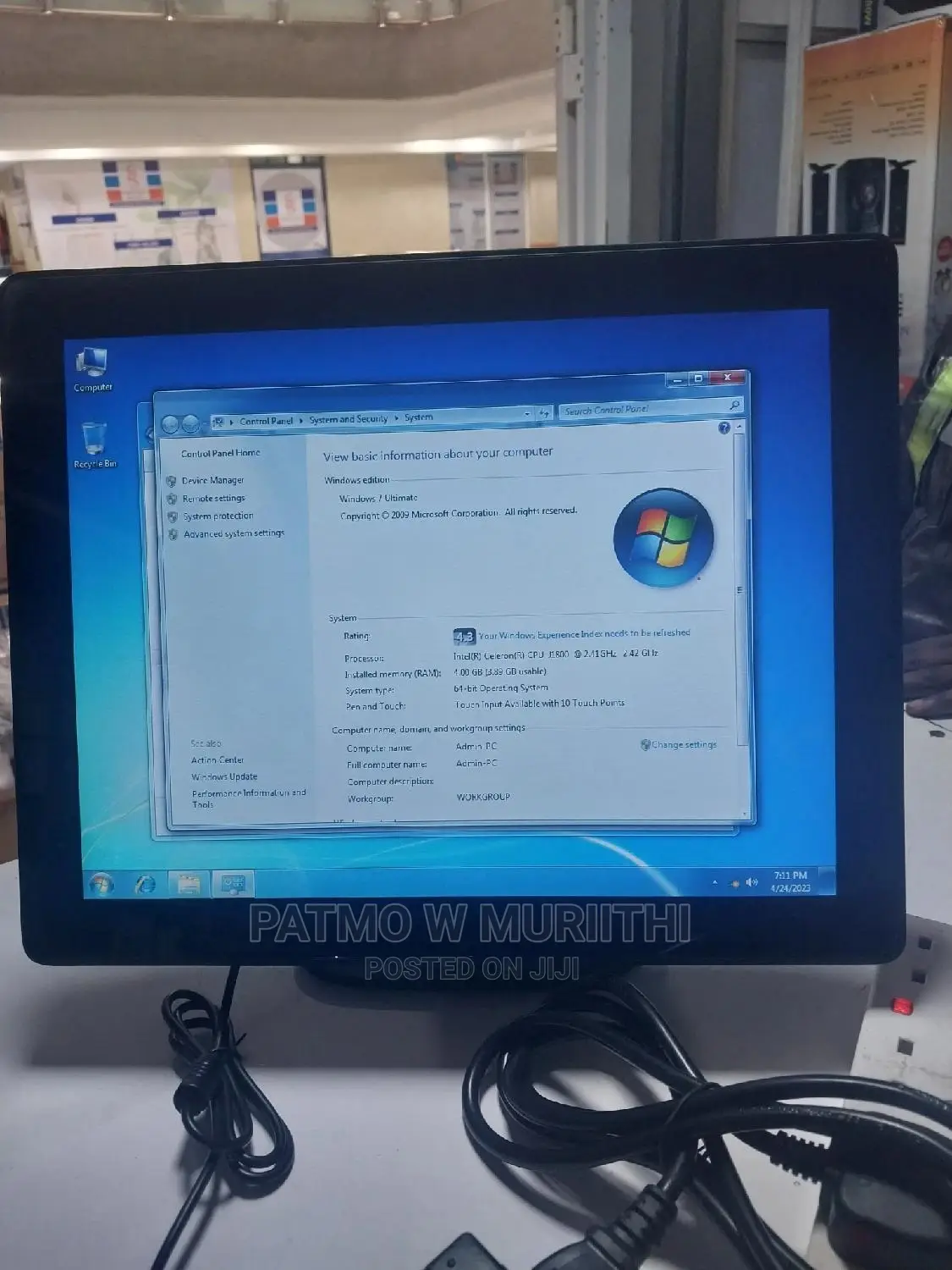 Pos Touch Screen Monitor All in One 4gb+128gb