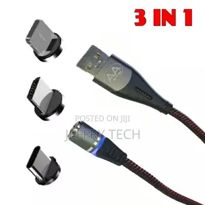 Magnetic Charging Cable 3 in 1 With Three Heads (Type C - IP