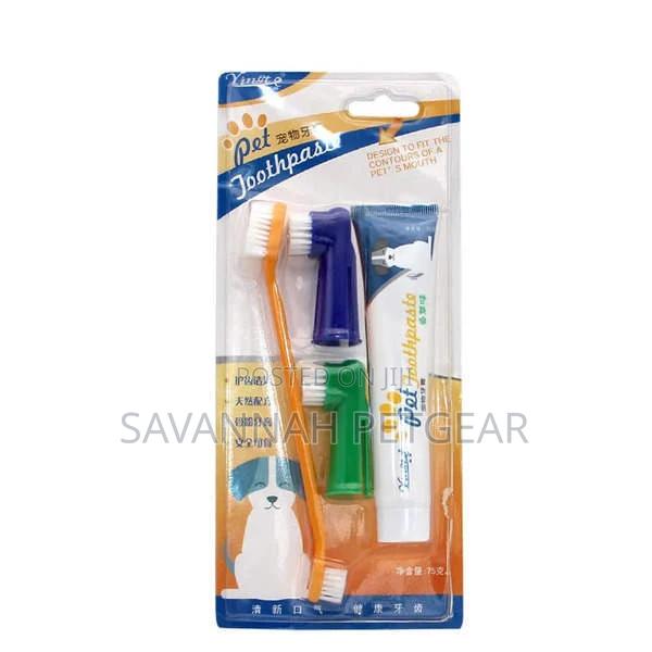4 in 1 Cat Dog Toothpaste and Toothbrush Set for Pet Vanilla