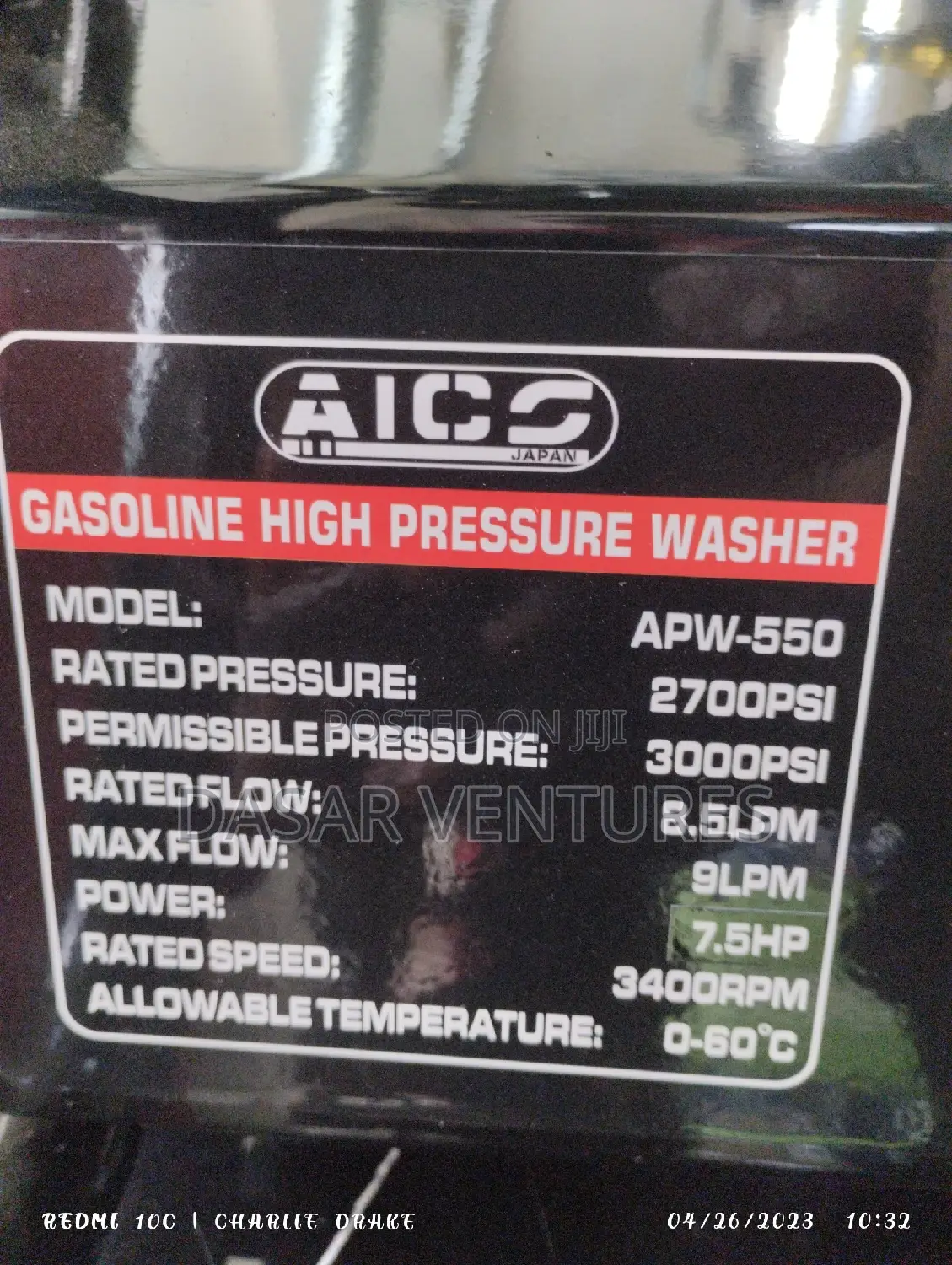 Aico Petrol Pressure Washer