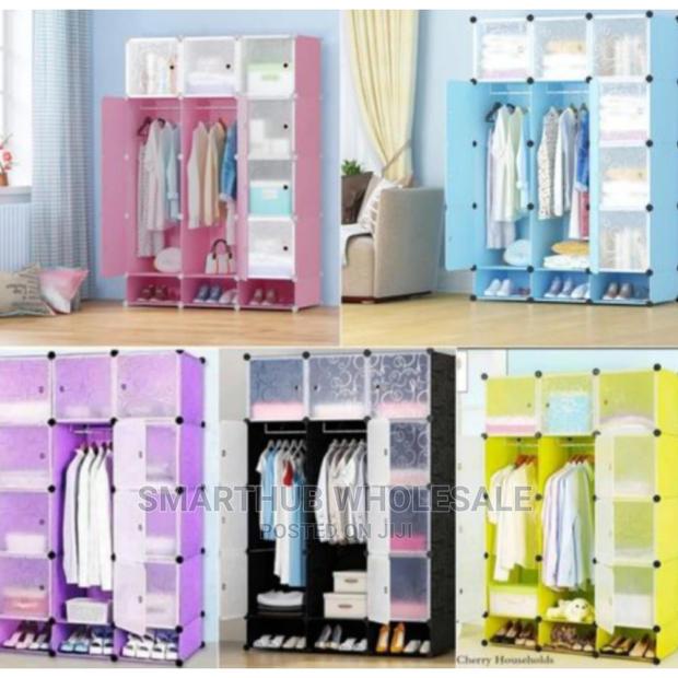 Plastic Wardrobe Pink,Blue,Black