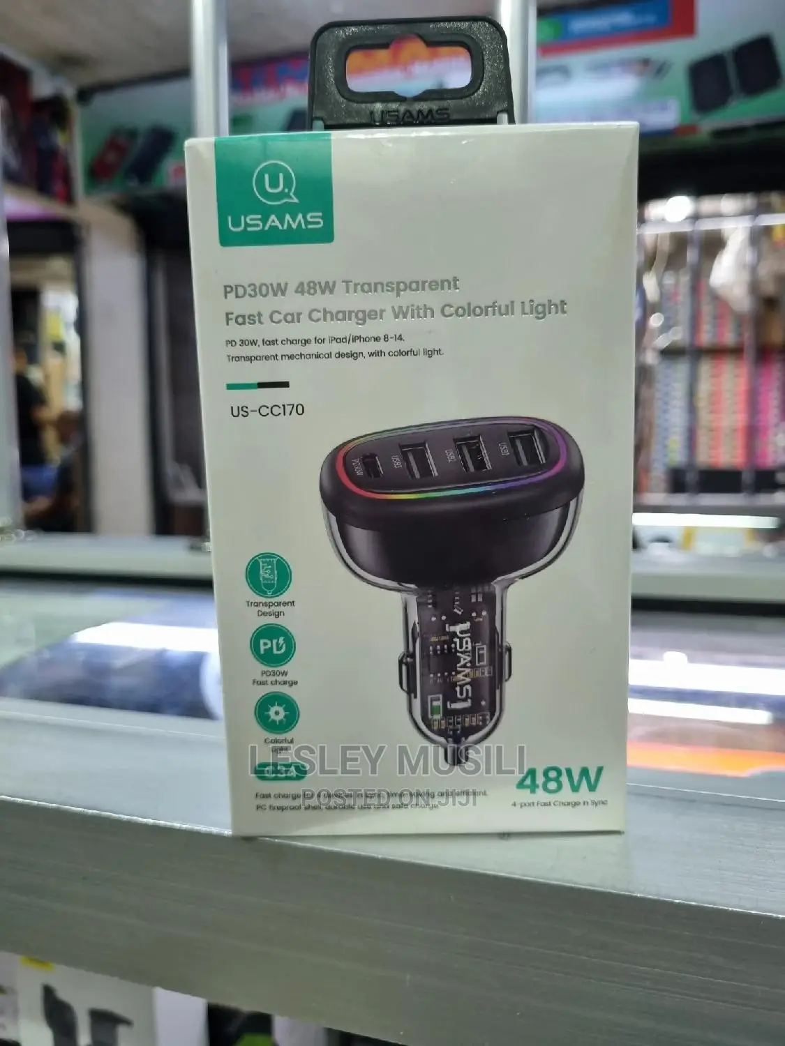 Usams Us-Cc170 C34 Pd30w 48W 4-Port Car Fast Charger
