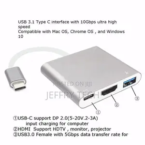 USB-C HUB Digital AV Multi Port Adapter USB 3.1 Type-C to 1