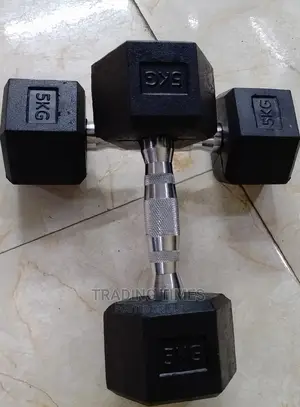 A Pair of 5kg Dumbells Hexagonal