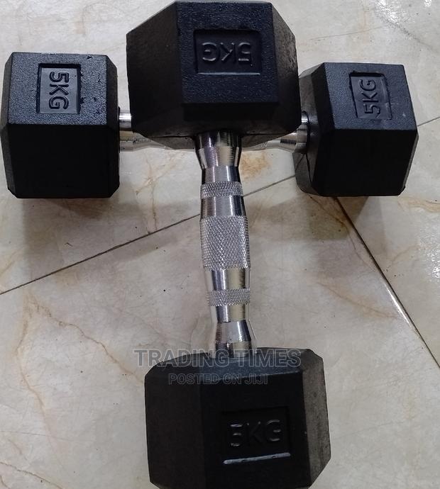 Rubber Coated Hexagonal Dumbells 5 Kg
