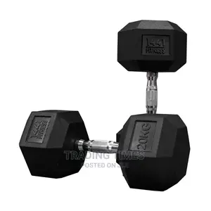 20kg Hexagonal Rubber Coated Dumbels