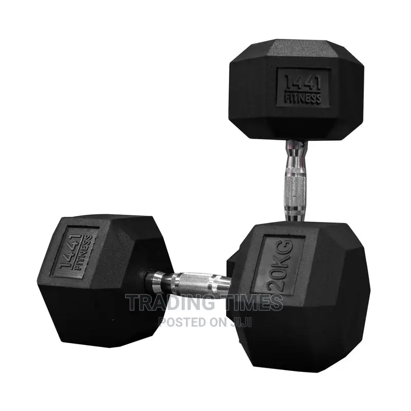 20kg Hexagonal Rubber Coated Dumbels