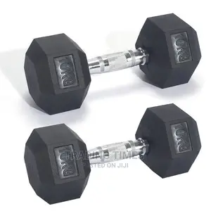 10kg Hexagonal Dumbellsrubber Coated