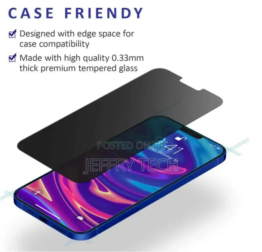 Privacy Anti-Spy Glass Screen Protector iPhone X XS XR 11 1