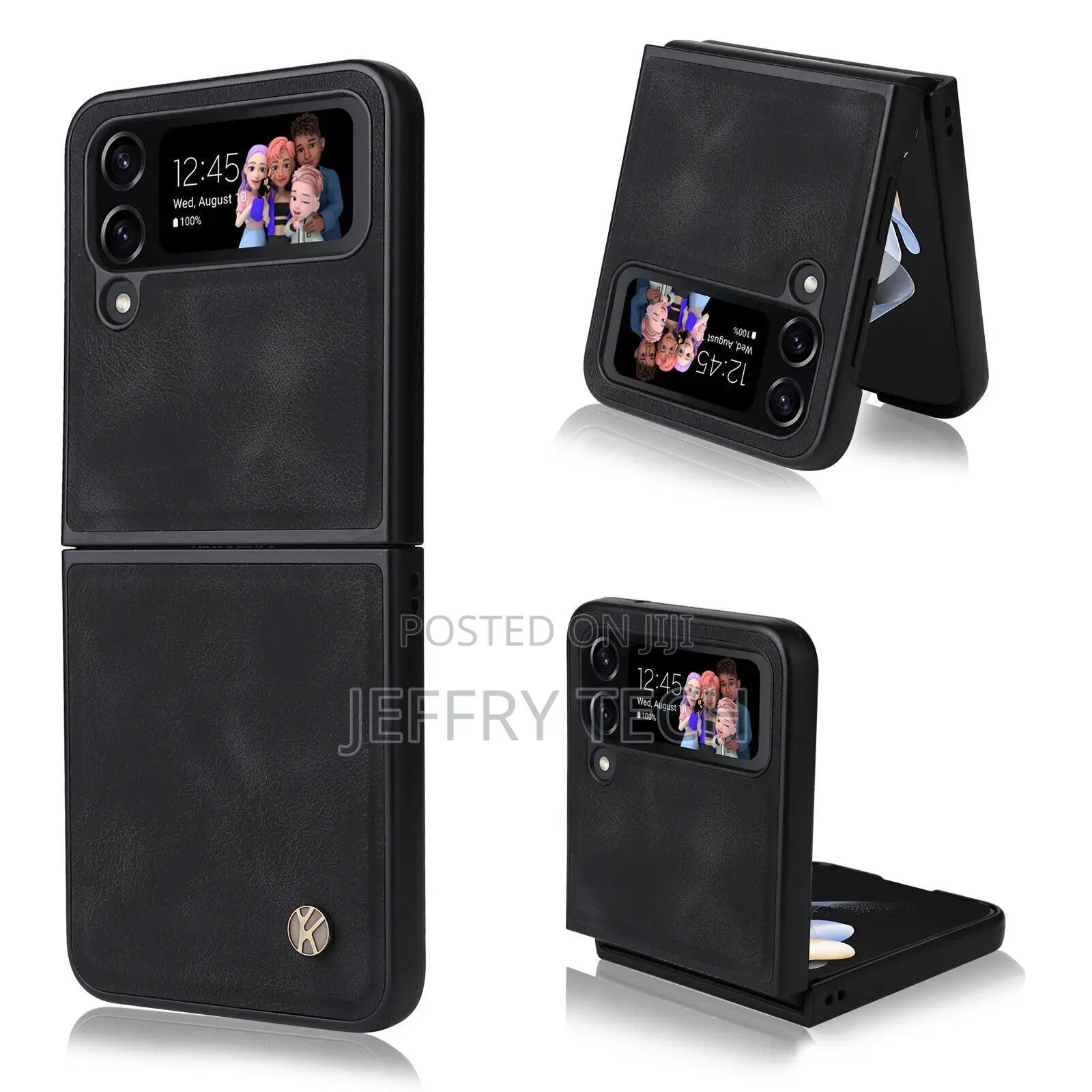 Samsung Galaxy Z Flip 4 3 5gleather Shockproof Flip Back Cas