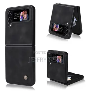 Samsung Galaxy Z Flip 4 3 5gleather Shockproof Flip Back Cas