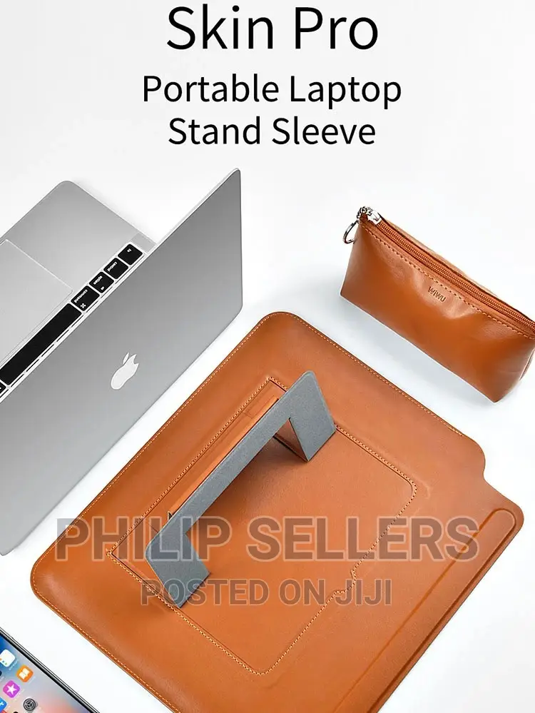 PU Leather Ultra-Slim Laptop Sleeve With Stand for Mabook 15