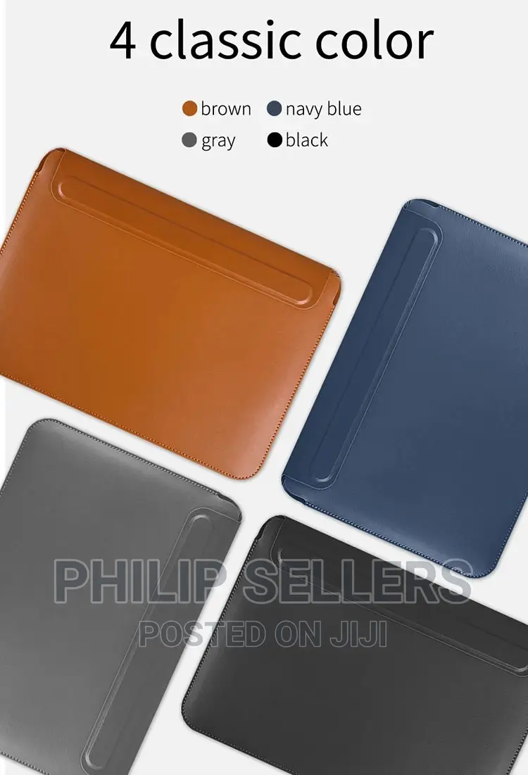 PU Leather Ultra-Slim Laptop Sleeve With Stand for Mabook 15