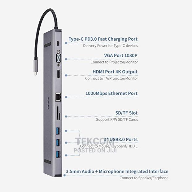 SSK SHU-C560 USB Type-C 10 in 1 Adapter Docking Station - thumbnail 2