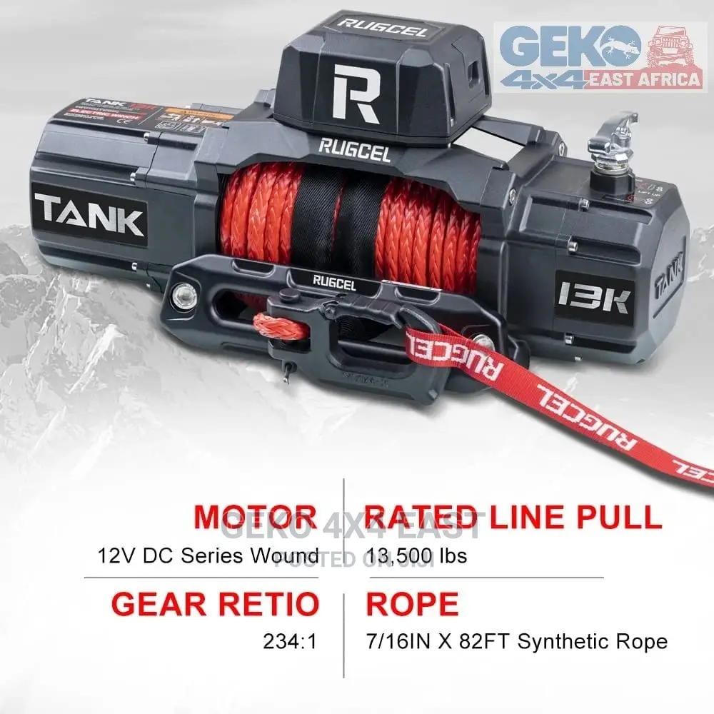 13500lbs 12vdc,Synthetic Rope, Electric Winch, Waterproof