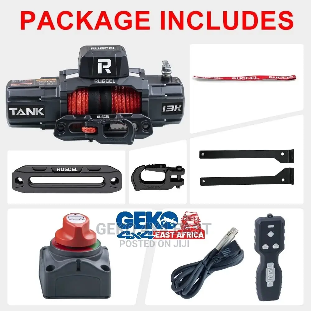 13500lbs 12vdc,Synthetic Rope, Electric Winch, Waterproof