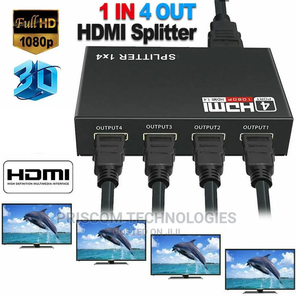 4 Way Hdmi Splitter Powered (1X4 Splitter)