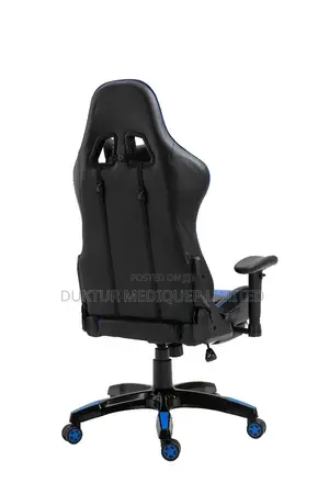 Office Chair Recliner Back Footrest Armrest Black and Blue