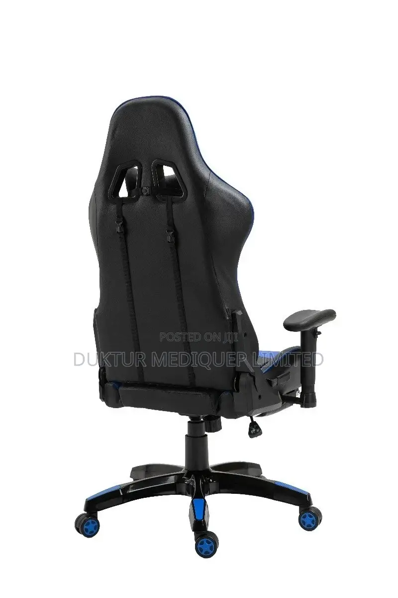 Office Chair Recliner Back Footrest Armrest Black and Blue