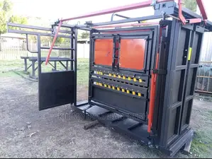 Squeeze Chute for Livestock Handling.