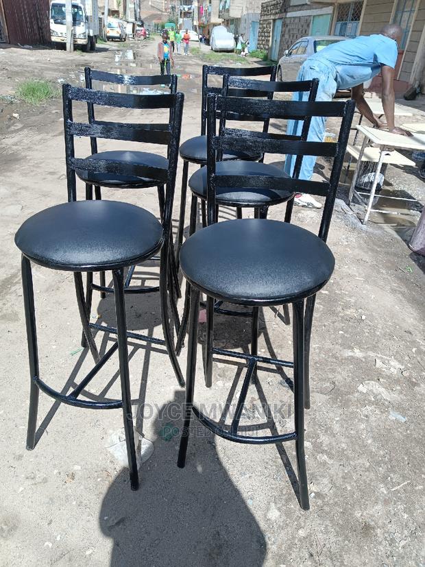 Flat High Stool Chairs Black in Colour - main view