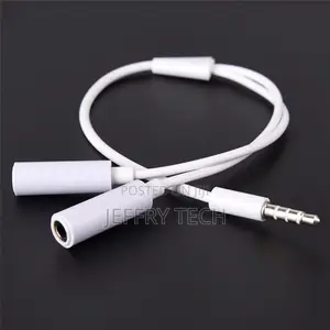 Y Splitter Cable 3.5 Mm 1 Male to 2 Dual Female Audio Cable
