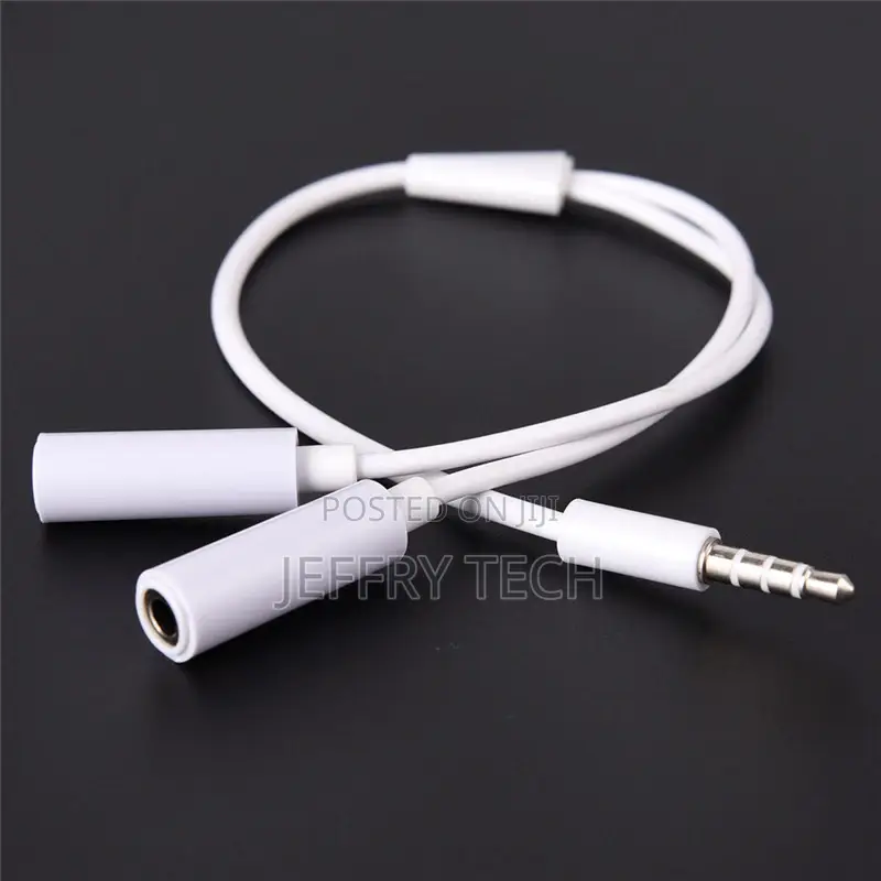 Y Splitter Cable 3.5 Mm 1 Male to 2 Dual Female Audio Cable