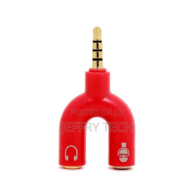 U Type Adapter Dual 3.5 MM Headphone Plug Audio Cables Split - thumbnail 2
