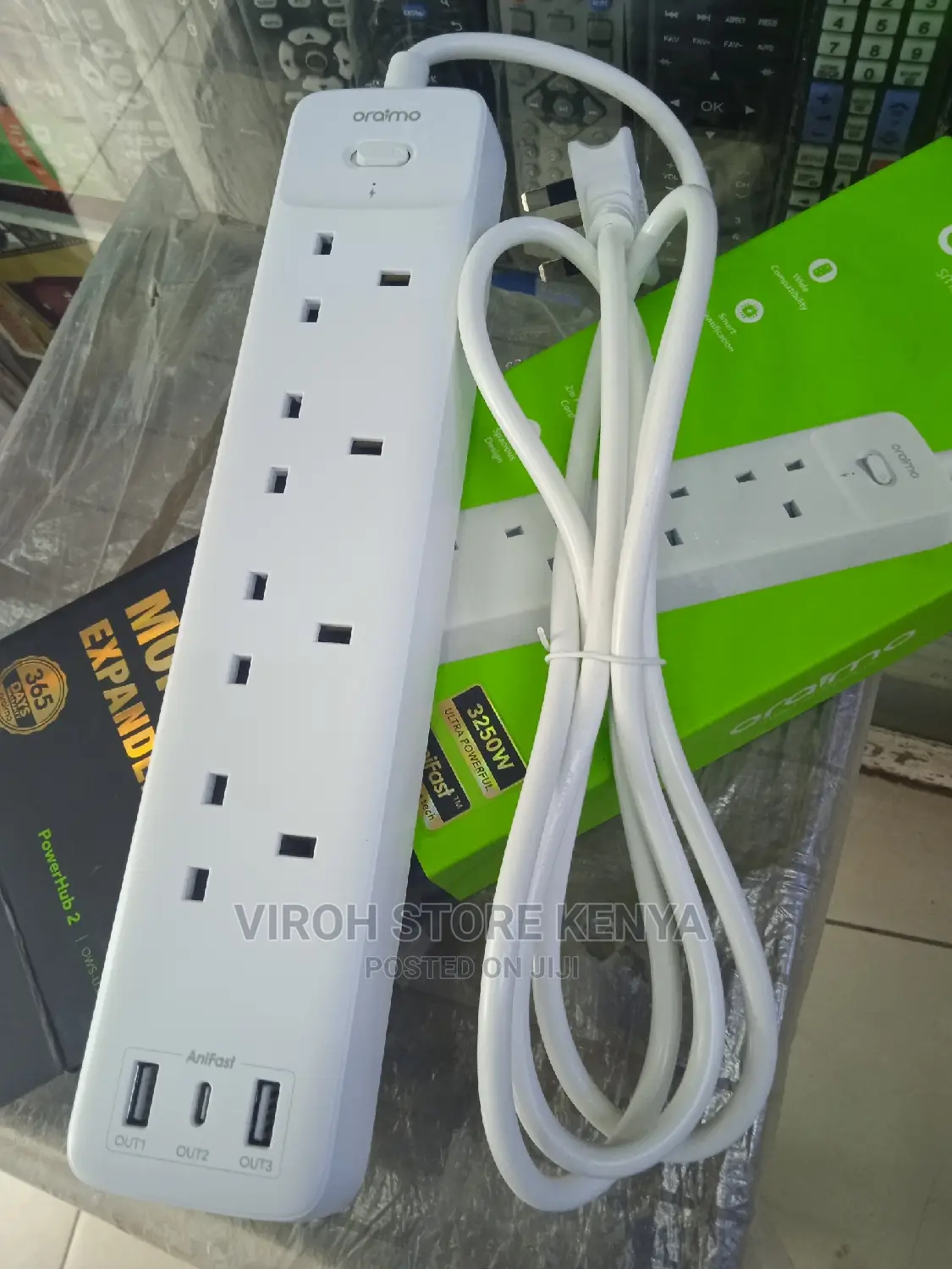 Oraimo Extension Cable Socket Extension With 2usb Ports