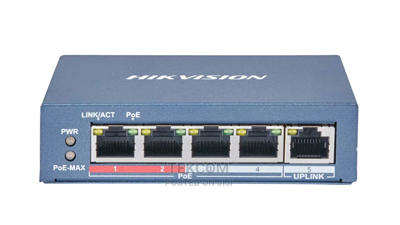 Hikvision Elvy DS-3E0105P-E Poe Injector Switch 5 Ports
